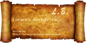 Lorencz Borbála névjegykártya