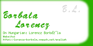 borbala lorencz business card